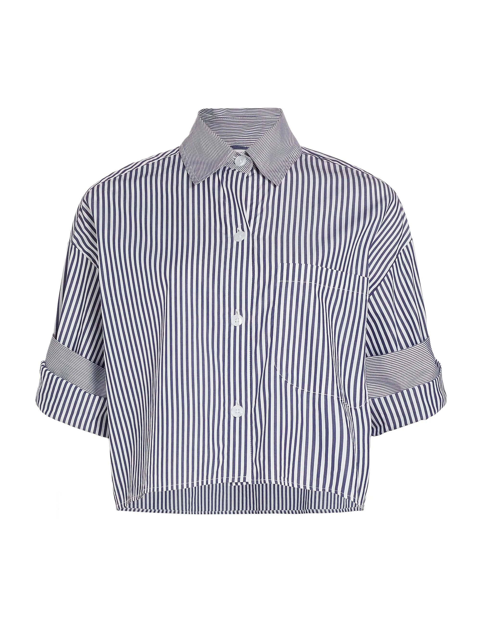 Next Ex Striped Cotton Crop Shirt | Saks Fifth Avenue