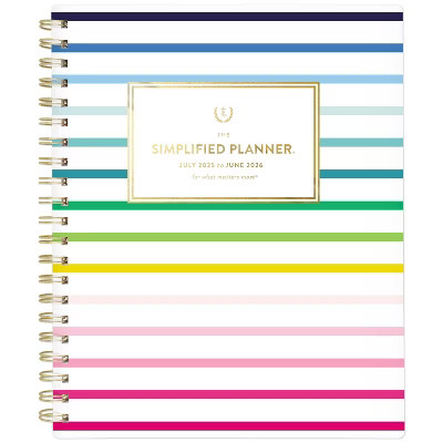 Emily Ley for At-A-Glance 2025-2026 Weekly/Monthly Planner 3/4"x9-3/8"x11" Happy Stripe | Target