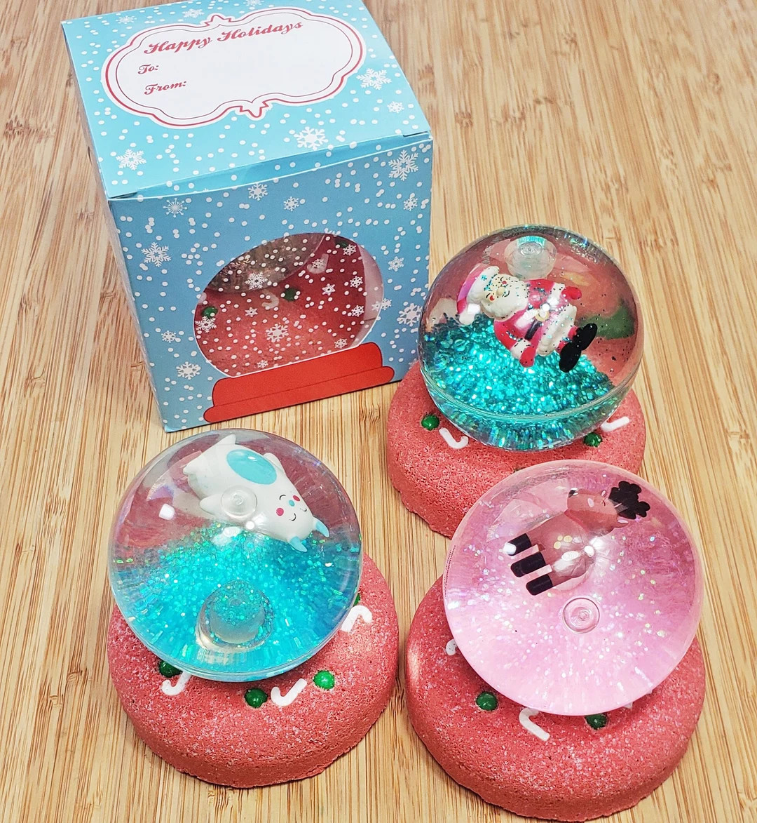 Snow Globe Bath Bomb With Bouncy Ball Toy Christmas Gift - Etsy | Etsy (US)