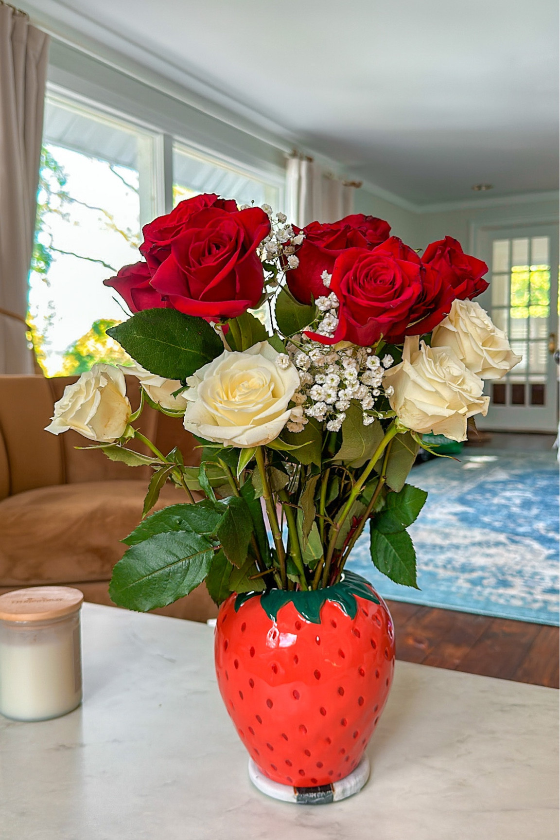 strawberry vase, cute vase, flower vase
