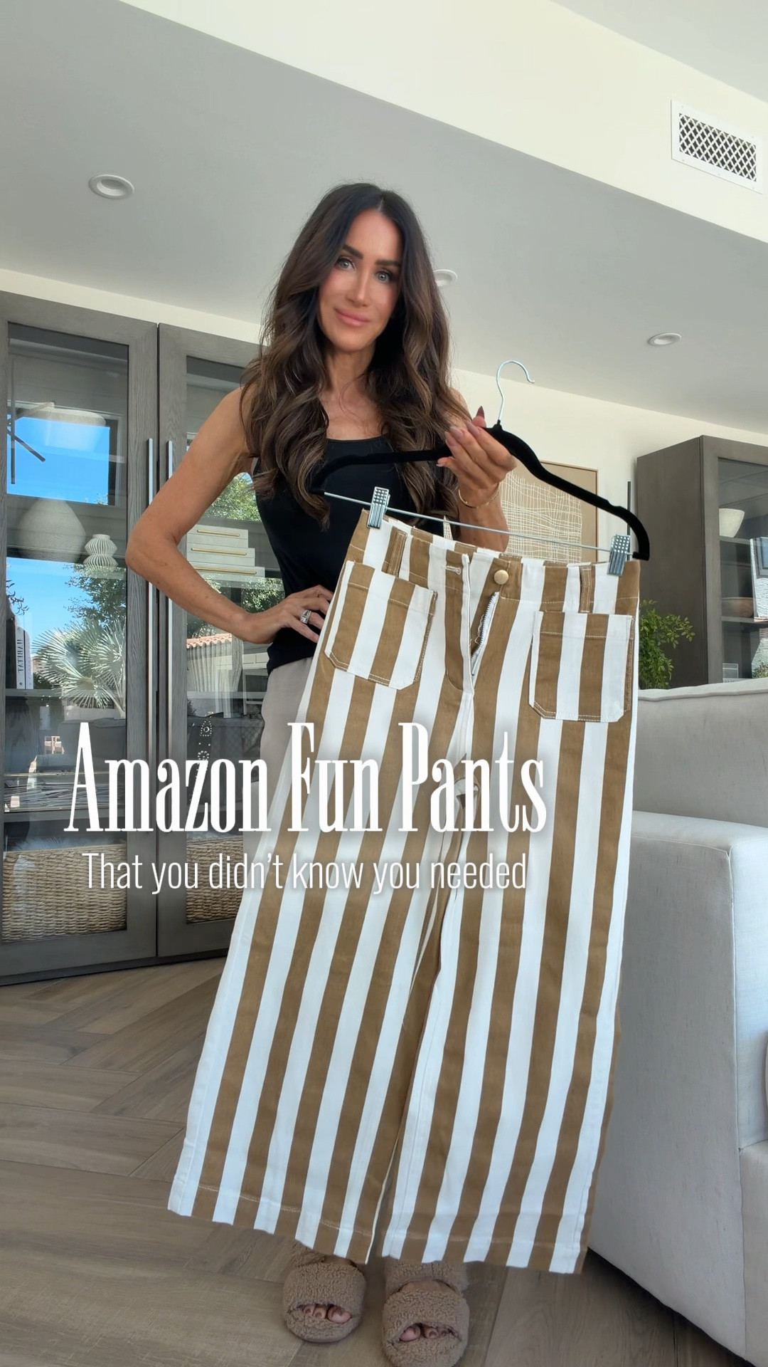 Stripe comfy pants with great stretch that are actually easy to wear, sz 2
White tank sz small
Denim jacket Sz small
Casual buy now wear now outfit ideas for fall, for women over 40

#LTKootd #LTKSeasonal #LTKgrwm