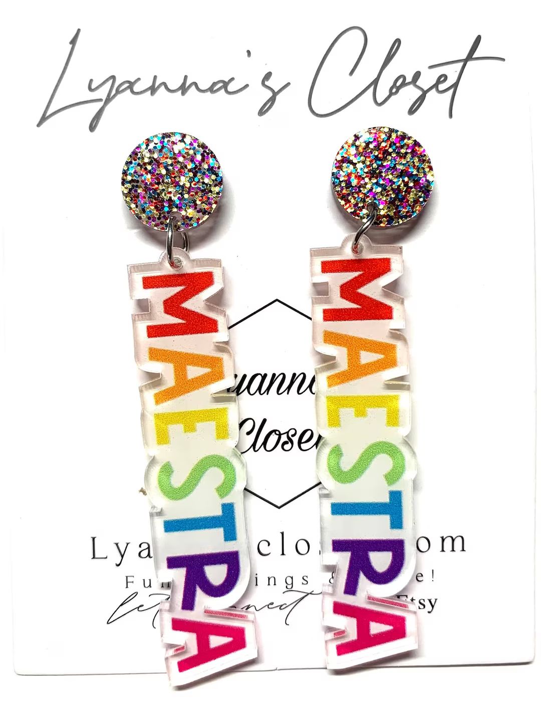 Maestra earrings, Teacher earrings, Bilingual teacher, Spanish teacher, Earrings for teachers, Br... | Etsy (US)