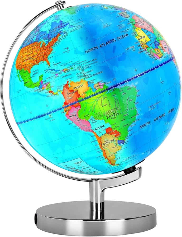 6 in1 Illuminated World Globe for Kids & Adults All Ages High Clear Map, Illuminates Educational ... | Amazon (US)