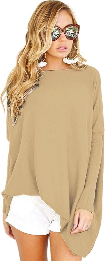 LETSRUNWILD Tunic Tops to Wear with Leggings Fall Dressy Long Sleeve Oversized Sweaters T Shirts ... | Amazon (US)