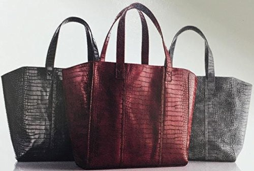 Neiman Marcus Faux-Crocodile Tote Bag - Black | Amazon (US)