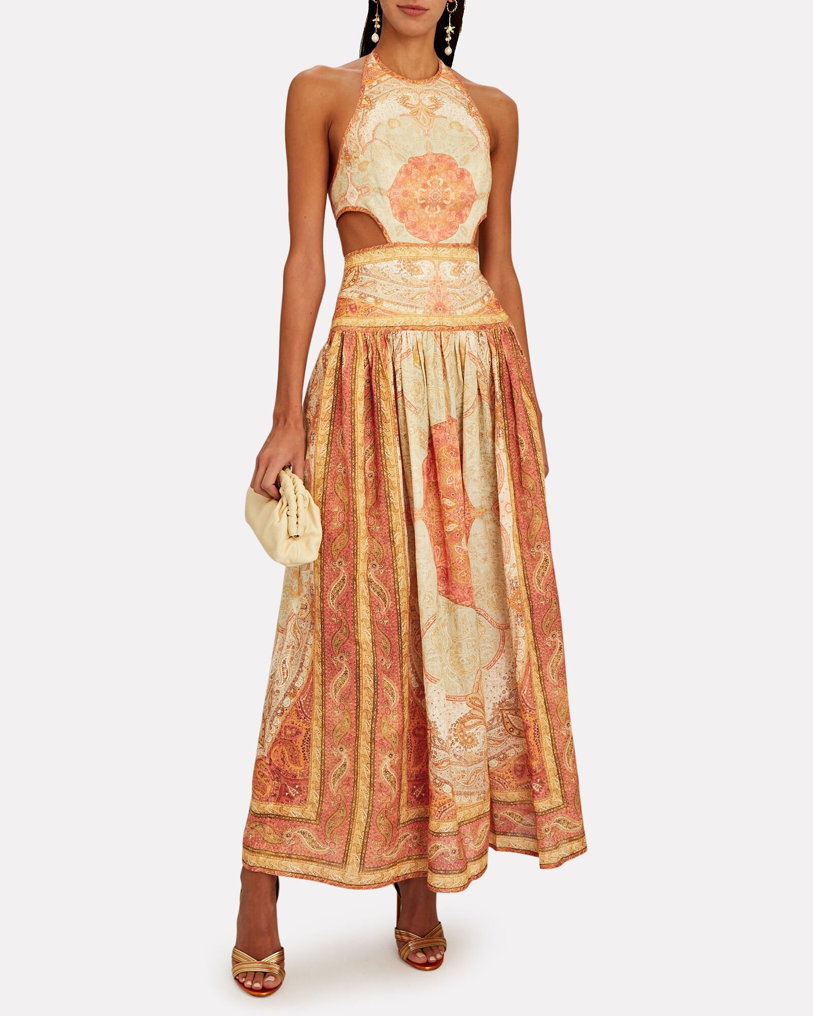 Cut-Out Printed Linen Maxi Dress | INTERMIX