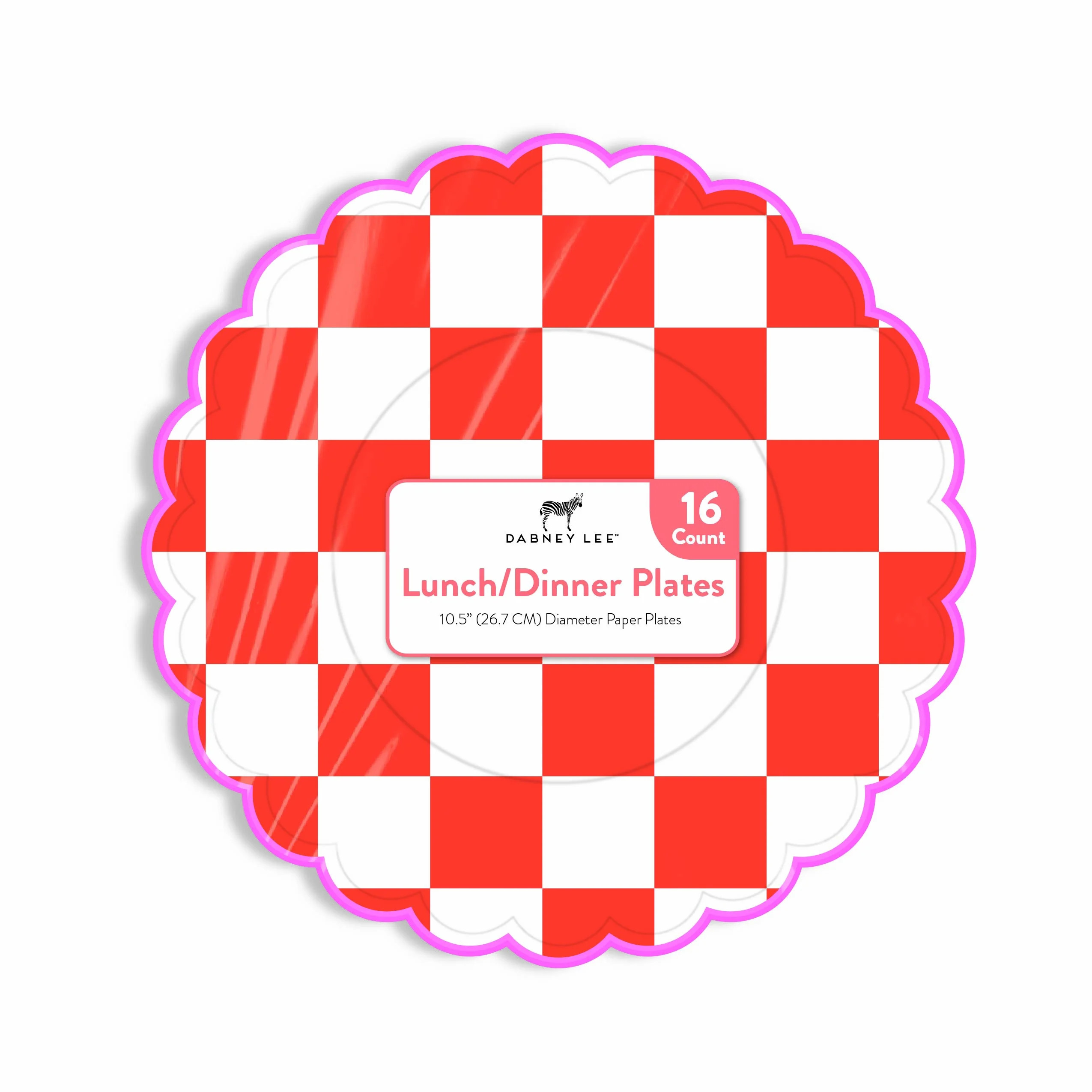 Red Checkered 10.5 inch Dinner Plates, 16 Count, Disposable and Recyclable by Dabney Lee | Walmart (US)