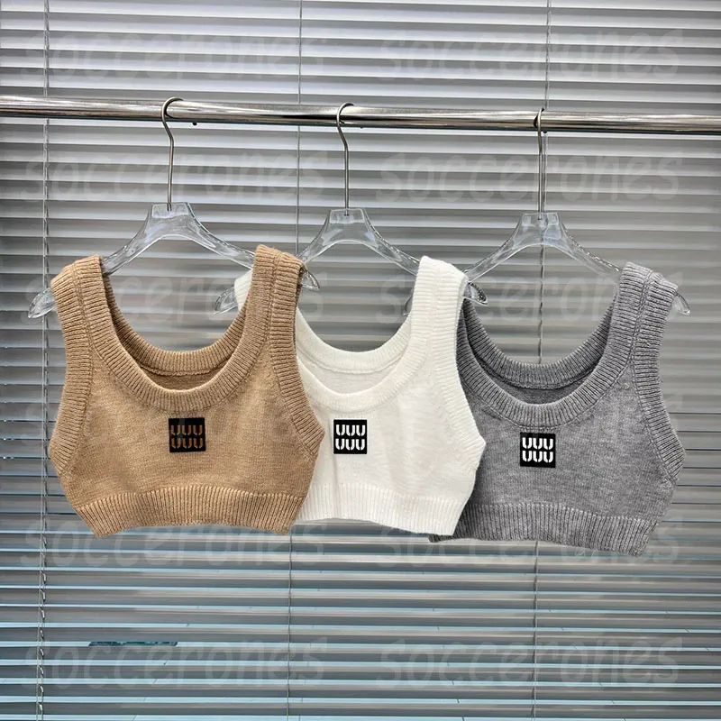 Luxury Women Singlet Tops Letter Knitted Tanks Charming Sleeveless Bottoming Tank Tops Cropped Sw... | DHGate