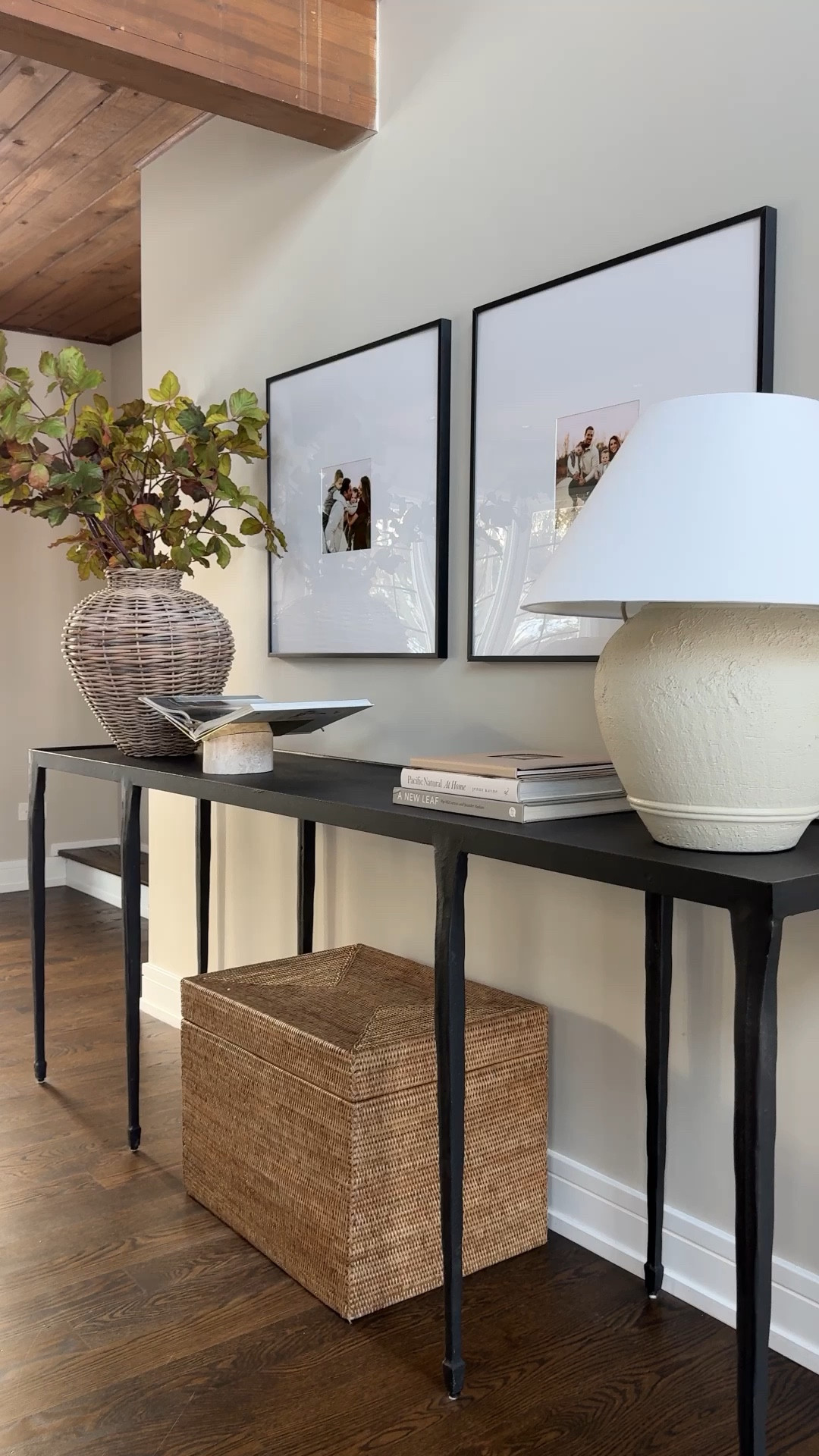 Console table refresh for the winter months ahead. I love using greenery year round! The deeper colors in these stems help keep it a bit moody 😍

#LTKstyletip #LTKsalealert #LTKhome