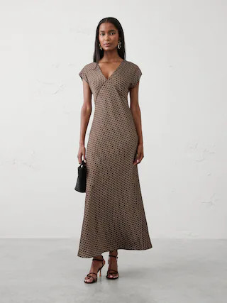Flutter-Sleeve Maxi Dress | Banana Republic Factory