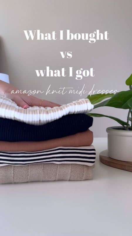 What I bought vs what I got✨ Amazon knit midi dresses. These cute and comfy finds really work for every season! Layer them up now and pack them for your next beach vacation! 

Sizing - wearing size small in all

Amazon finds | what I bought | try on | midi dress | Amazon fashion | amazon dress | under $50



#LTKfindsunder50 #LTKstyletip