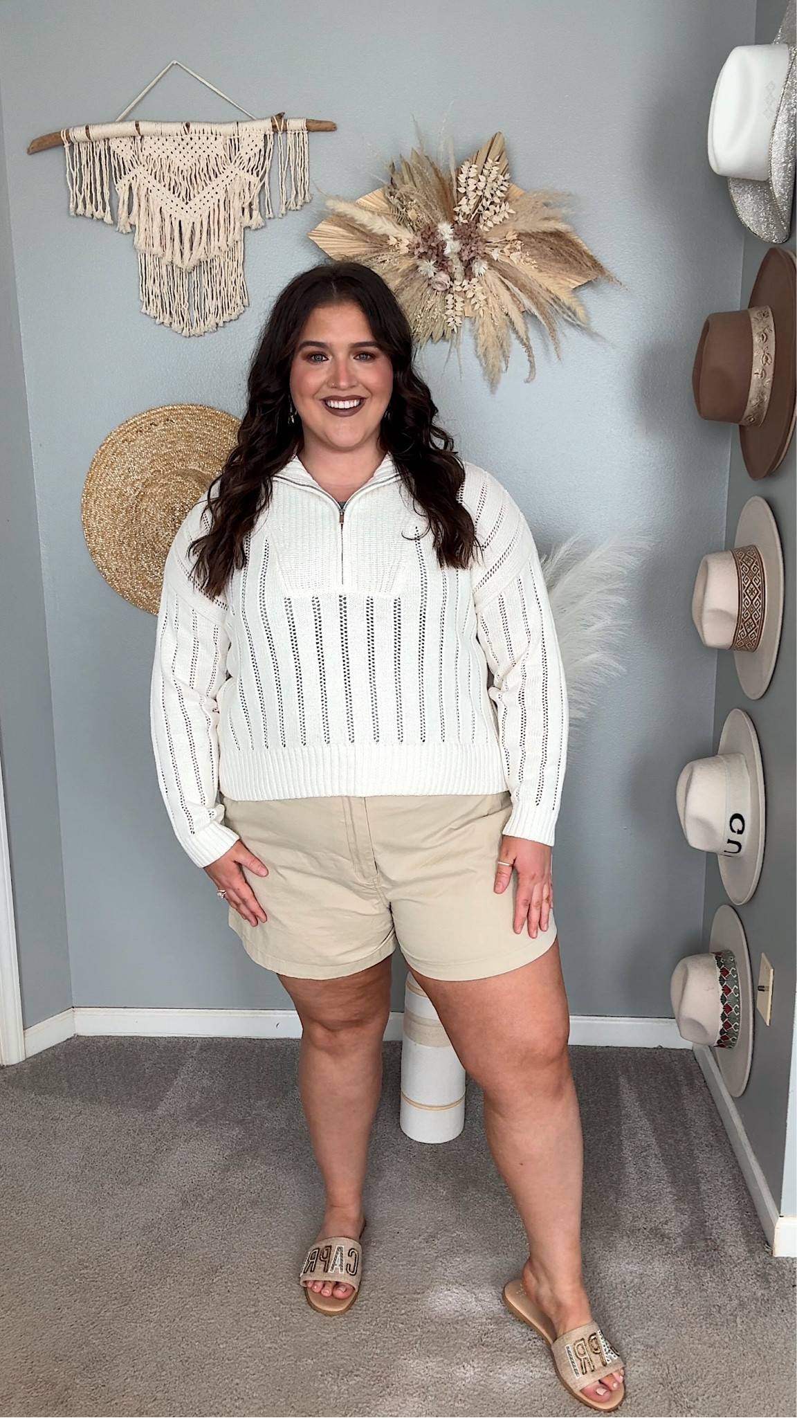 Target new Spring arrivals 🎯 Knit quarter zip sweater, tank top and khaki shorts. Size XXL in tops and 20 in shorts

#LTKStyleTip #LTKFindsUnder50 #LTKPlusSize