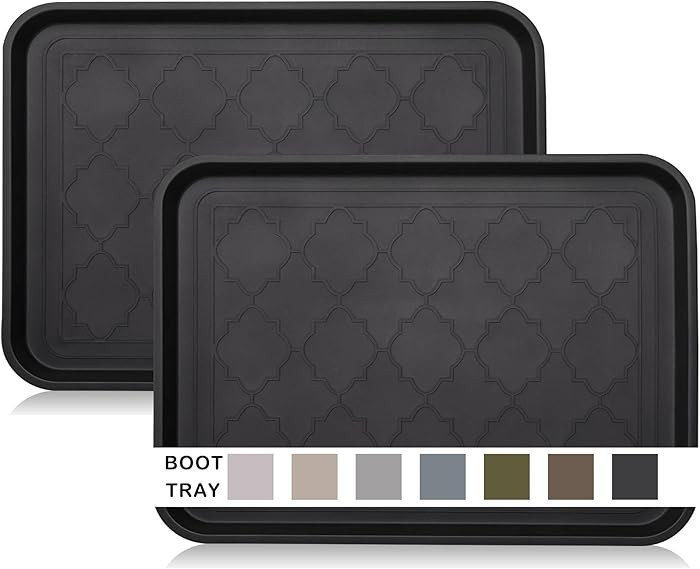 Boot Tray for Entryway Indoor, Heavy Duty Shoe Mat Tray 2 Packs, 16.7"x12.8" Waterproof Shoes Tra... | Amazon (US)