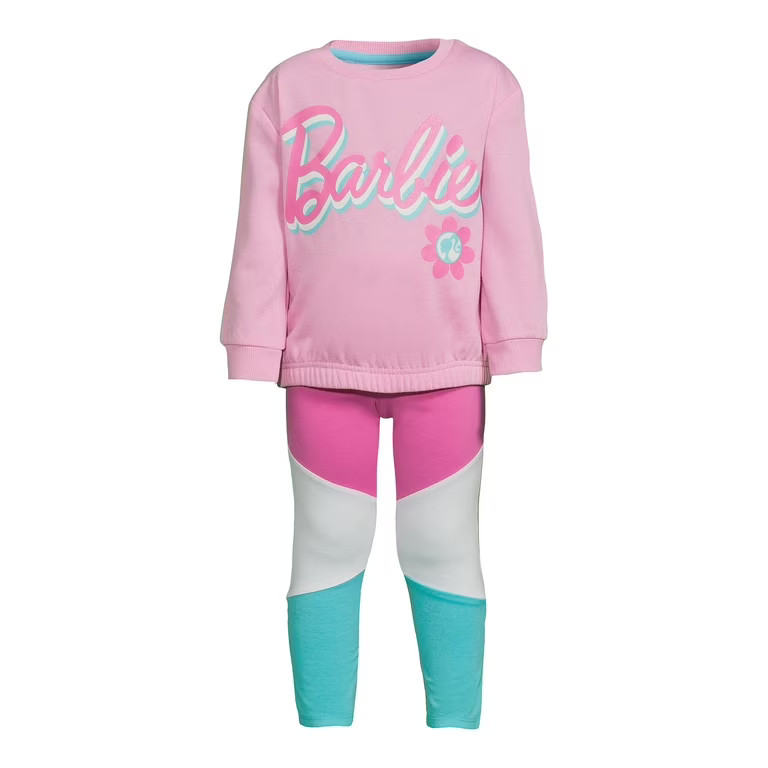 Barbie Toddler Girls Colorblocked Top and Leggings Set, 2-Piece, Sizes 2T-5T | Walmart (US)