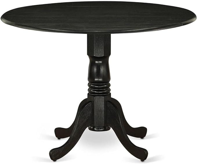 East West Furniture DLT-ABK-TP Dublin Dining Table - a Round Wooden Table Top with Dropleaf & Ped... | Amazon (US)