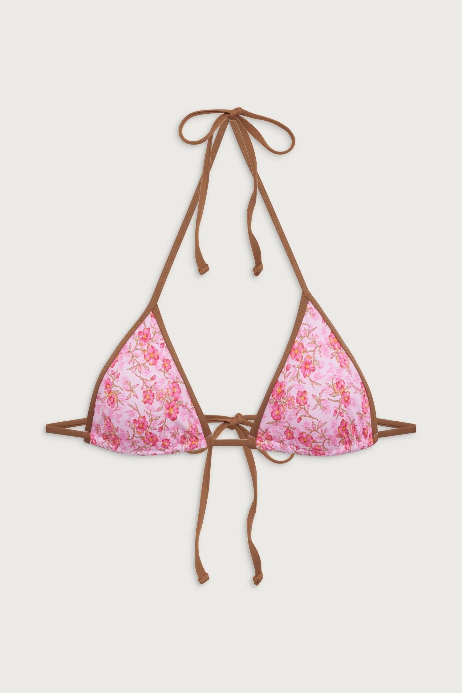 Nick Floral Triangle Bikini Top - Watercolor Hibiscus | Frankies Bikinis