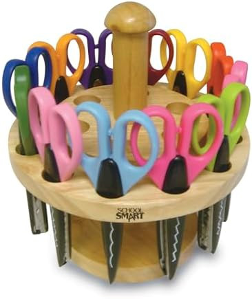 School Smart Paper Edger Scissors, 6-1/2 x 2-1/2 Inches, Assorted Colors, Set of 12 | Amazon (US)