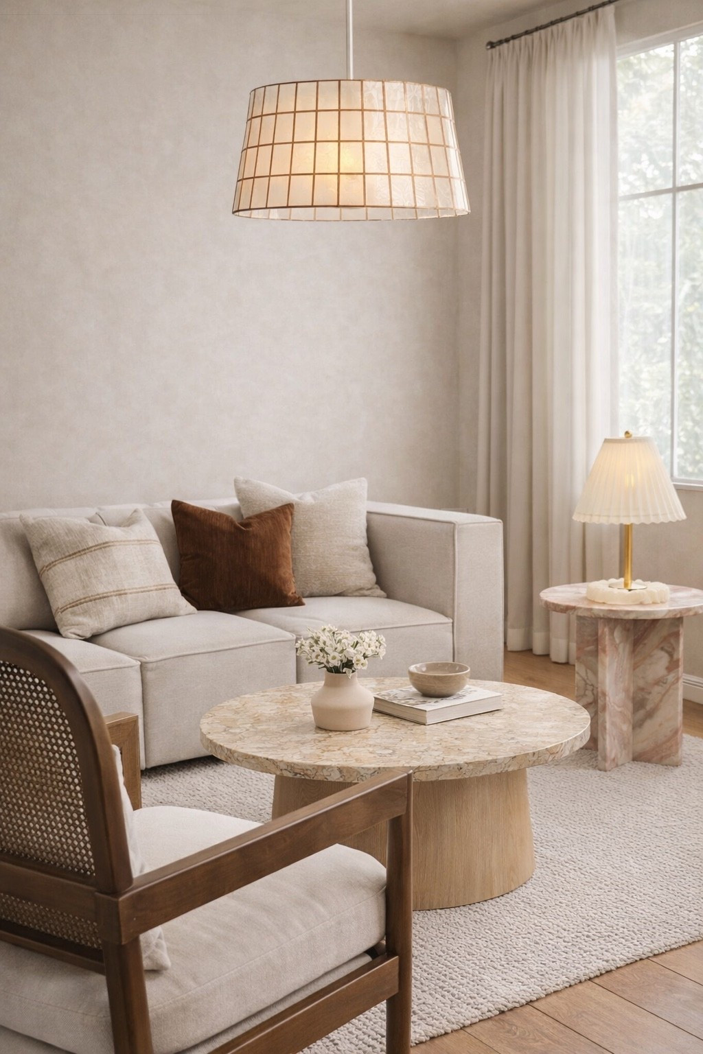 This is what happens when you mix warm wood, soft textures, and a few statement pieces done right 🤎

That marble coffee table, the glow from the lamp, and the natural wood chair all work together to create a space that feels calm, elevated, and lived-in—not overdone.

Proof that a neutral palette doesn’t have to be boring… it just has to be layered well ✨

#neutralhomedecor #warminteriors #cozylivingroom #modernorganic #homestyling

#LTKSeasonal #LTKSaleAlert #LTKHome