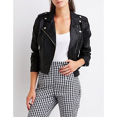 Faux Leather Moto Jacket | Charlotte Russe