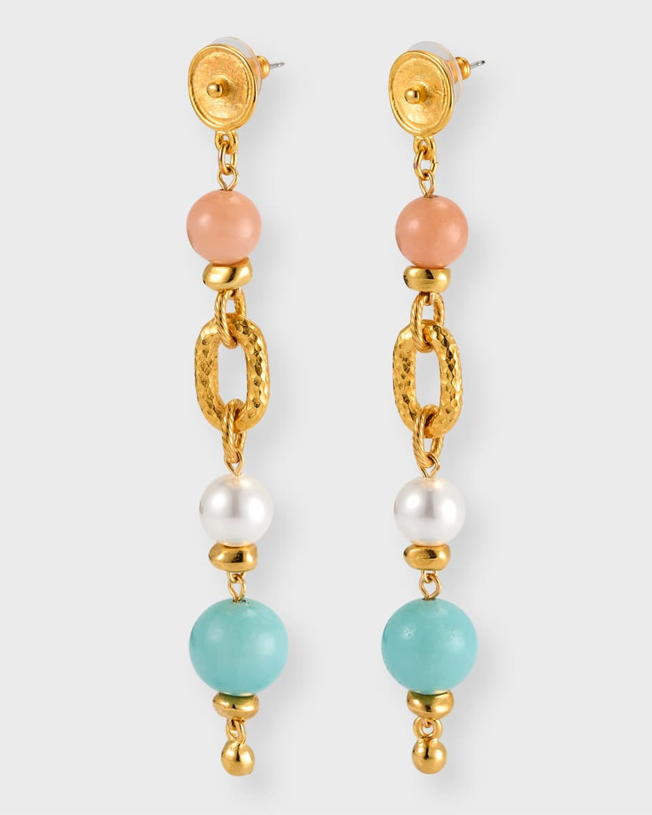 Pearly, Rose Quartz and Amazonite Earrings | Neiman Marcus