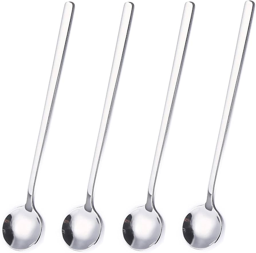 4 Pack Stainless Steel Coffee Spoon, 6.7 Inch Stirring Spoons, Cocktail Stirring Spoons for Coffe... | Amazon (US)