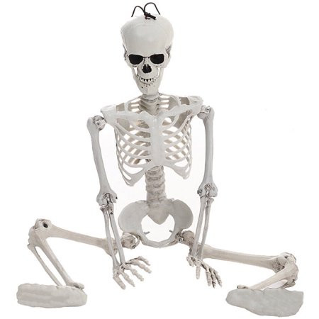 Halloween Skeleton Decoration 35", Full Body Skull with Movable Joints, Hanging Posable Spooky Skeleton for Halloween Haunted House Party Prop | Walmart (US)