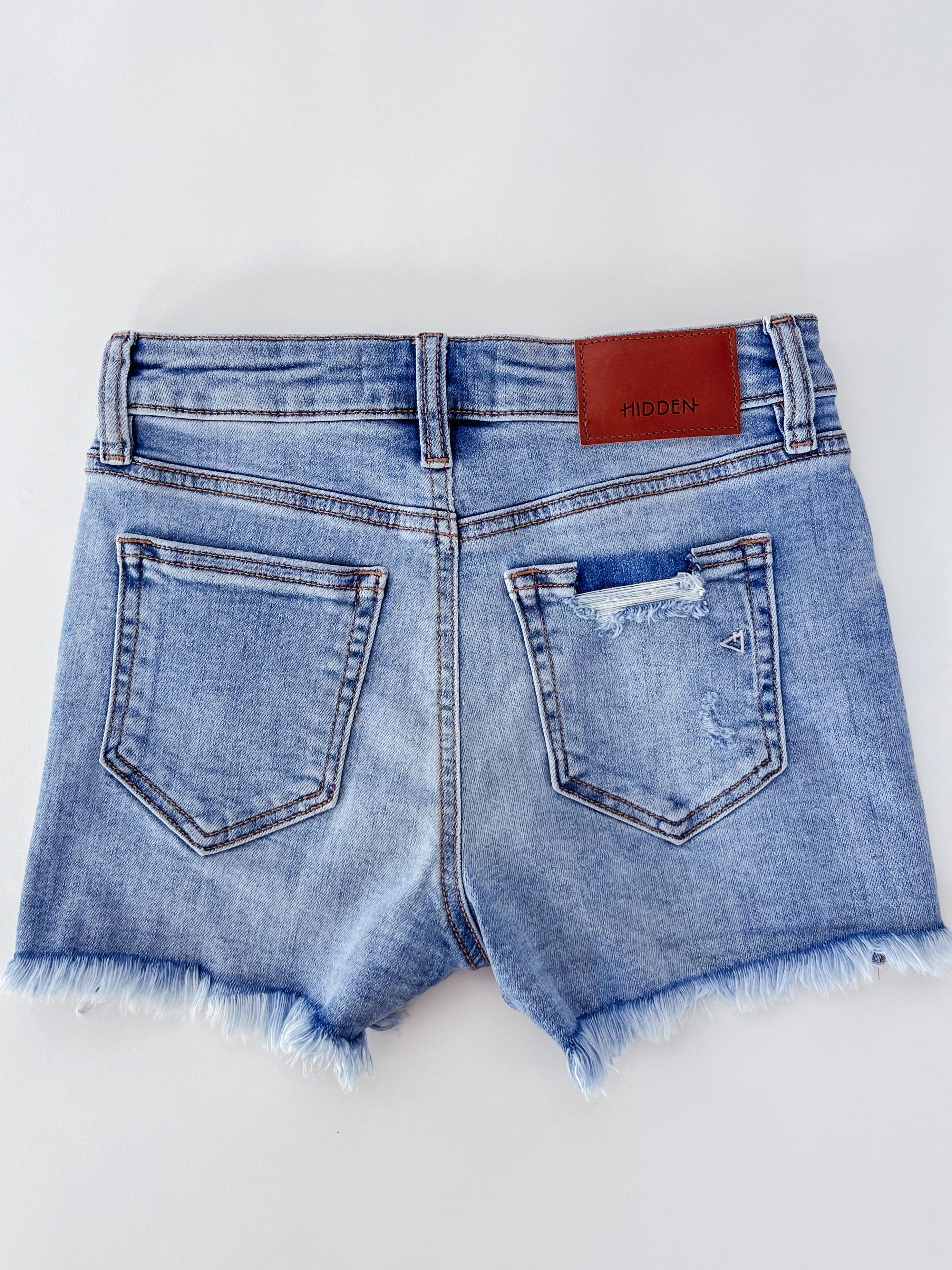 KENZIE MID RISE DENIM SHORTS | Harper's Den