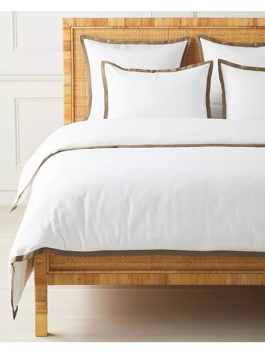 Border Frame Sateen Duvet Cover | Serena and Lily