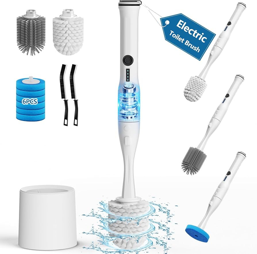 Electric Toilet Brush and Holder Set, Leebein 10 in 1 Electric Toilet Bowl Cleaning Kit with Repl... | Amazon (US)