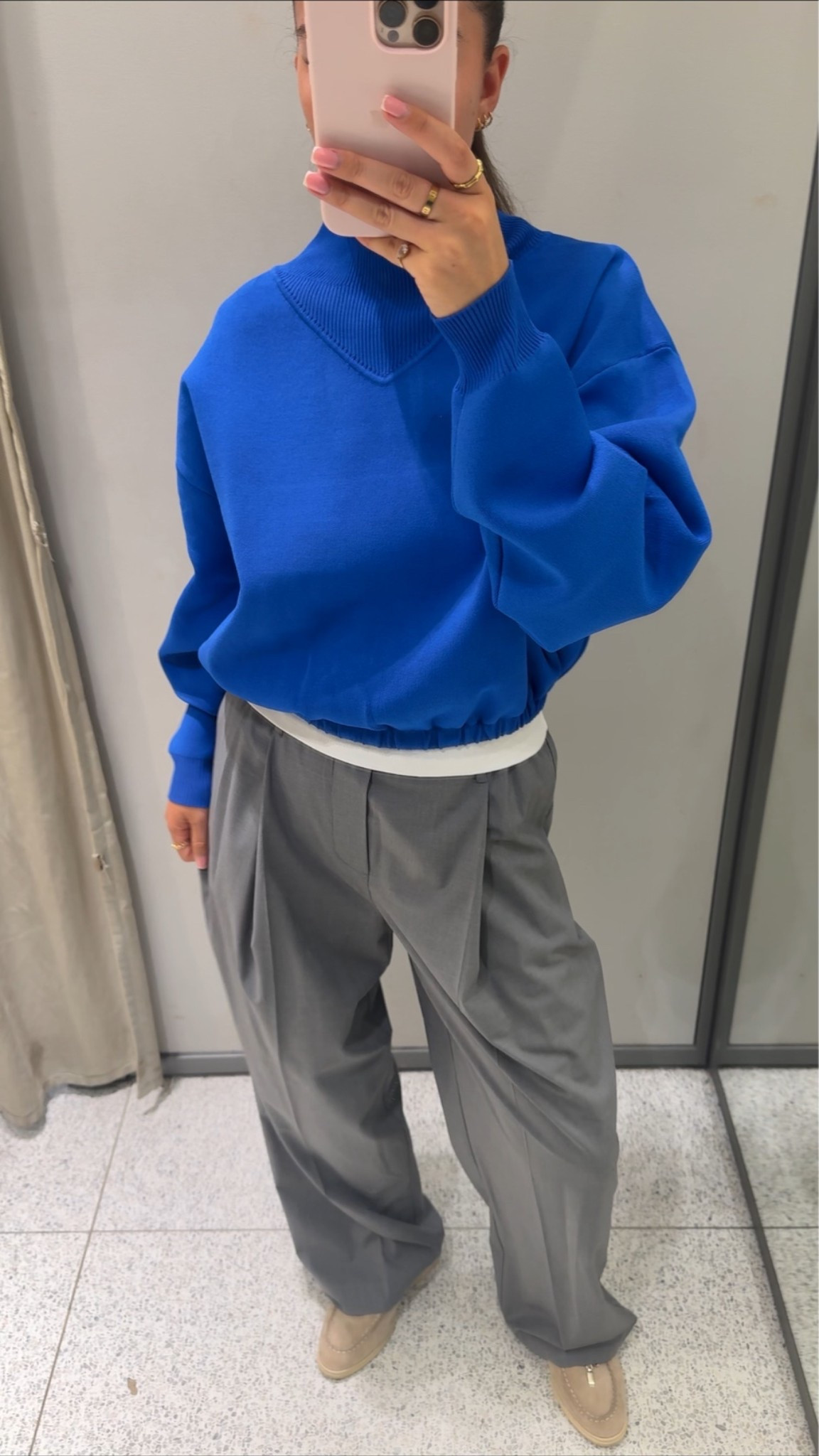 Workwear - new in - chic - styling - autumn - blue - knitwear - grey trousers

#LTKautumn #LTKstyletip #LTKworkwear