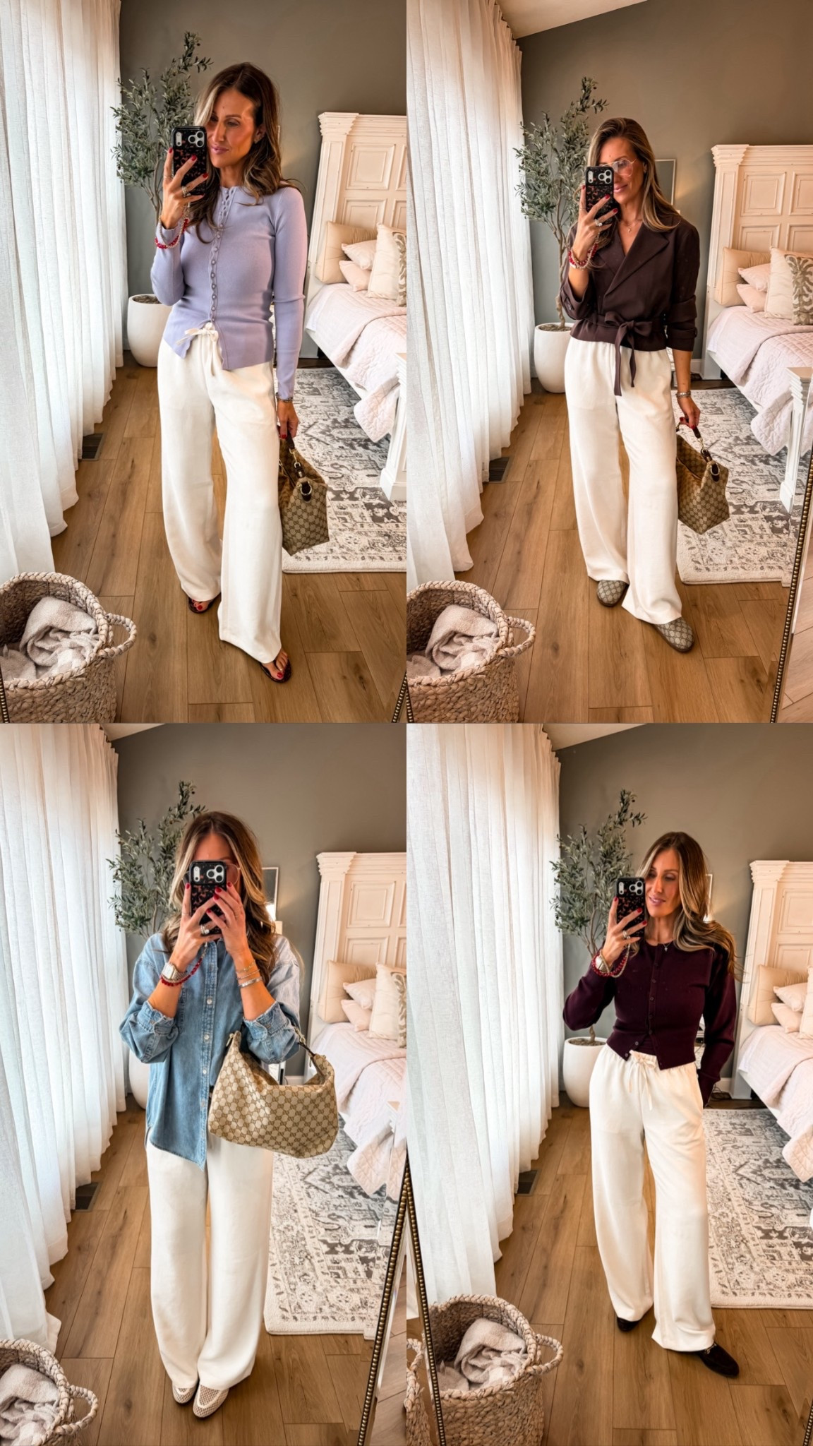 Styling Aritzia pants 4 ways 
Wearing sz Medium
Cardigan, denim shirts, vacation outfits 

#LTKOver40 #LTKBeauty #LTKNYFW