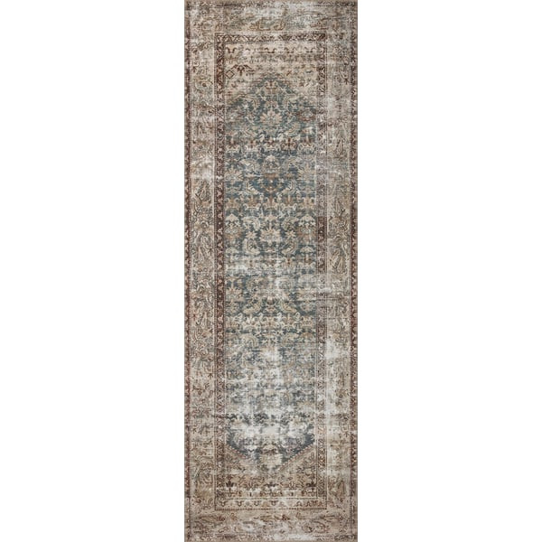 Georgie GER-04 Teal/Antique Ivory Printed Area Rug | Rugs Direct