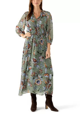 Women's Tie Neck Floral Maxi Dress | Belk