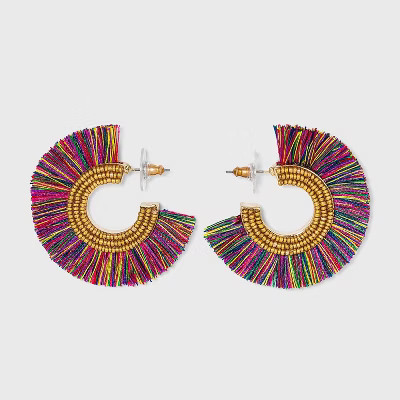 SUGARFIX by BaubleBar Three Quarter Fringe Hoop Earrings | Target
