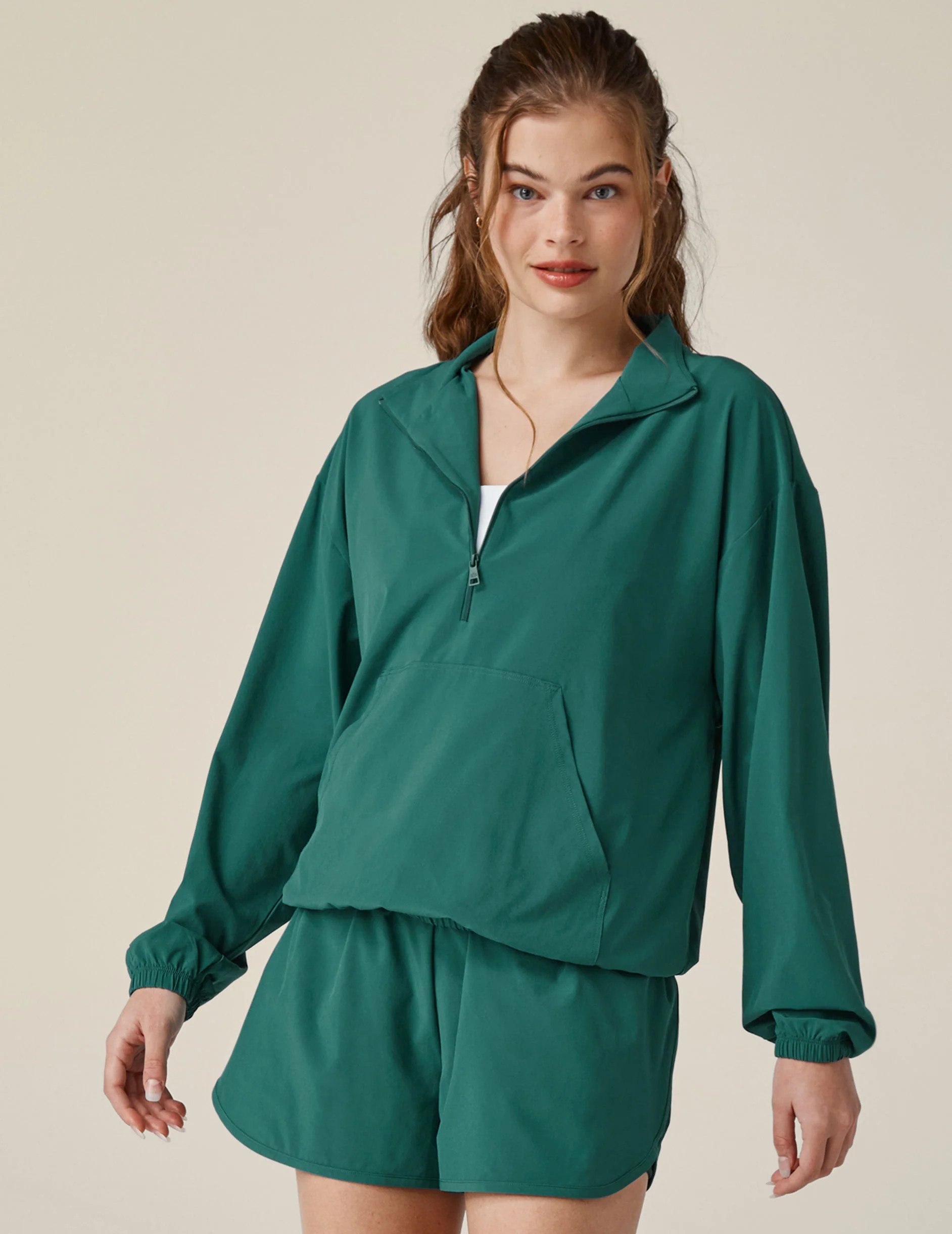 Stretch Woven In Stride Half Zip Pullover | Beyond Yoga
