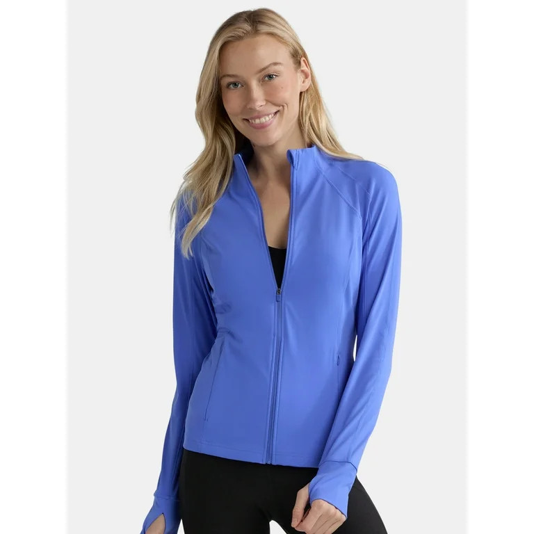 Avia Women's and Women's Plus SoftSculpt Zip-Up Active Jacket, Sizes XS-4X | Walmart (US)