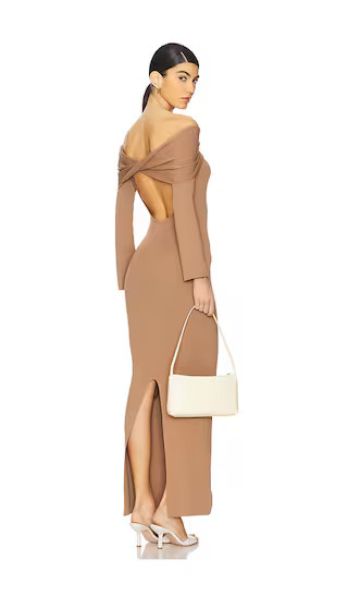 Georgia Sweater Dress in Brown | Revolve Clothing (Global)