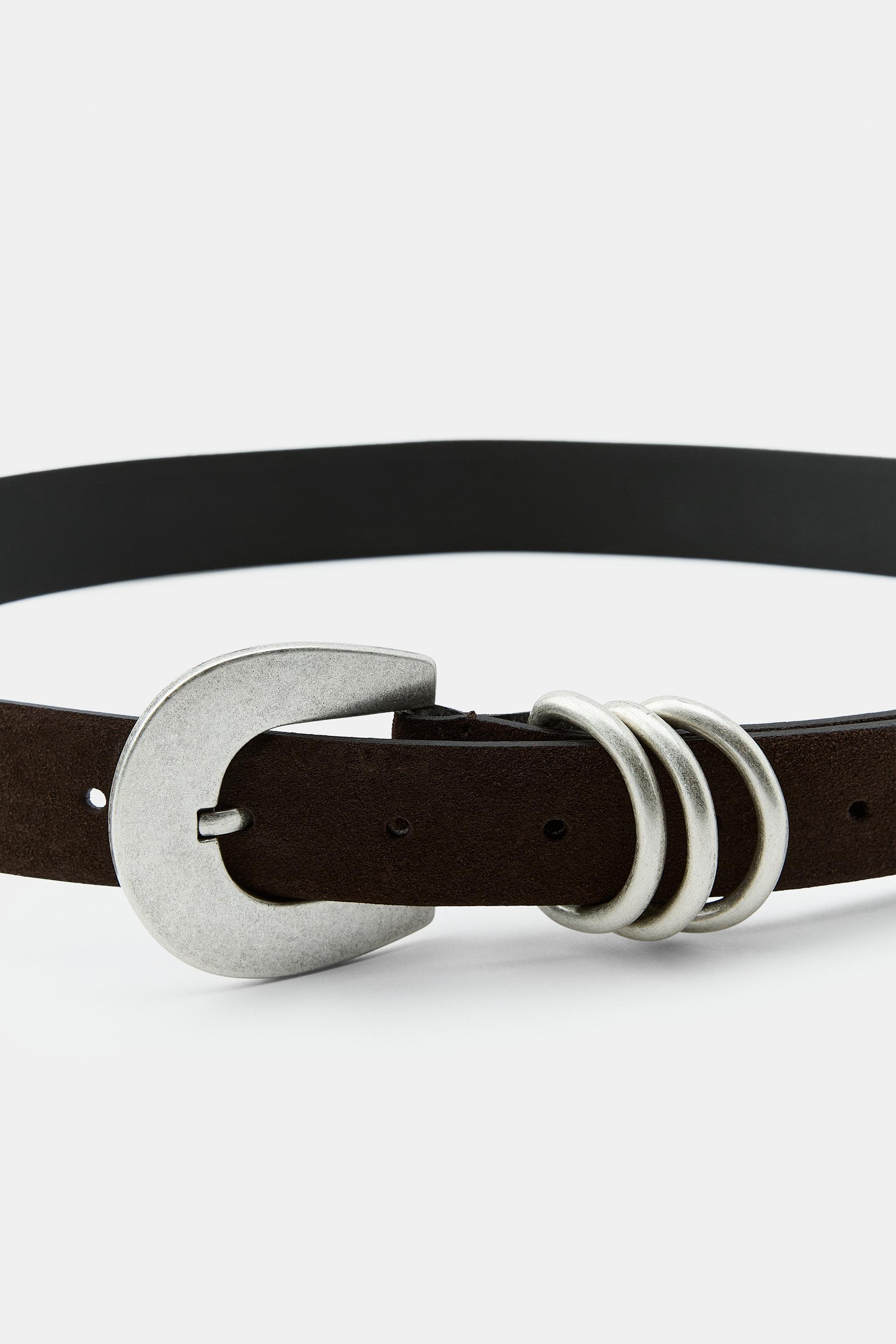 100% SUEDE LEATHER BELT WITH TRIPLE LOOP | Zara AU