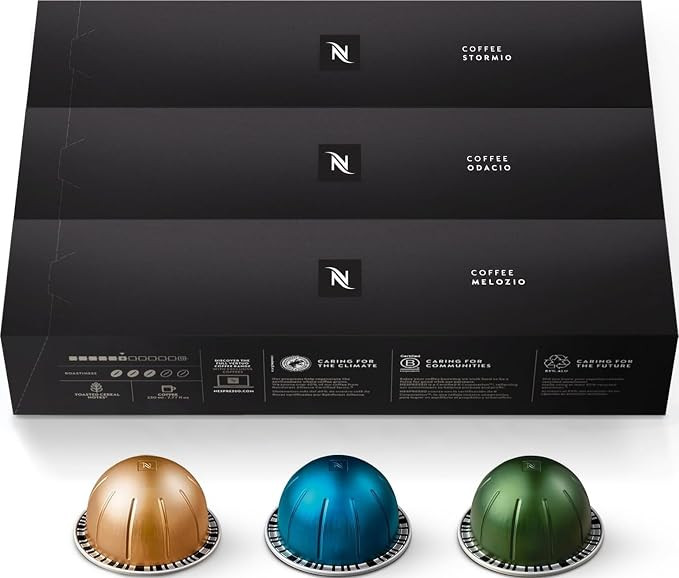 Nespresso Capsules Vertuo, Variety Pack, Medium and Dark Roast Coffee, 30 Count Coffee Pods, Brew... | Amazon (US)