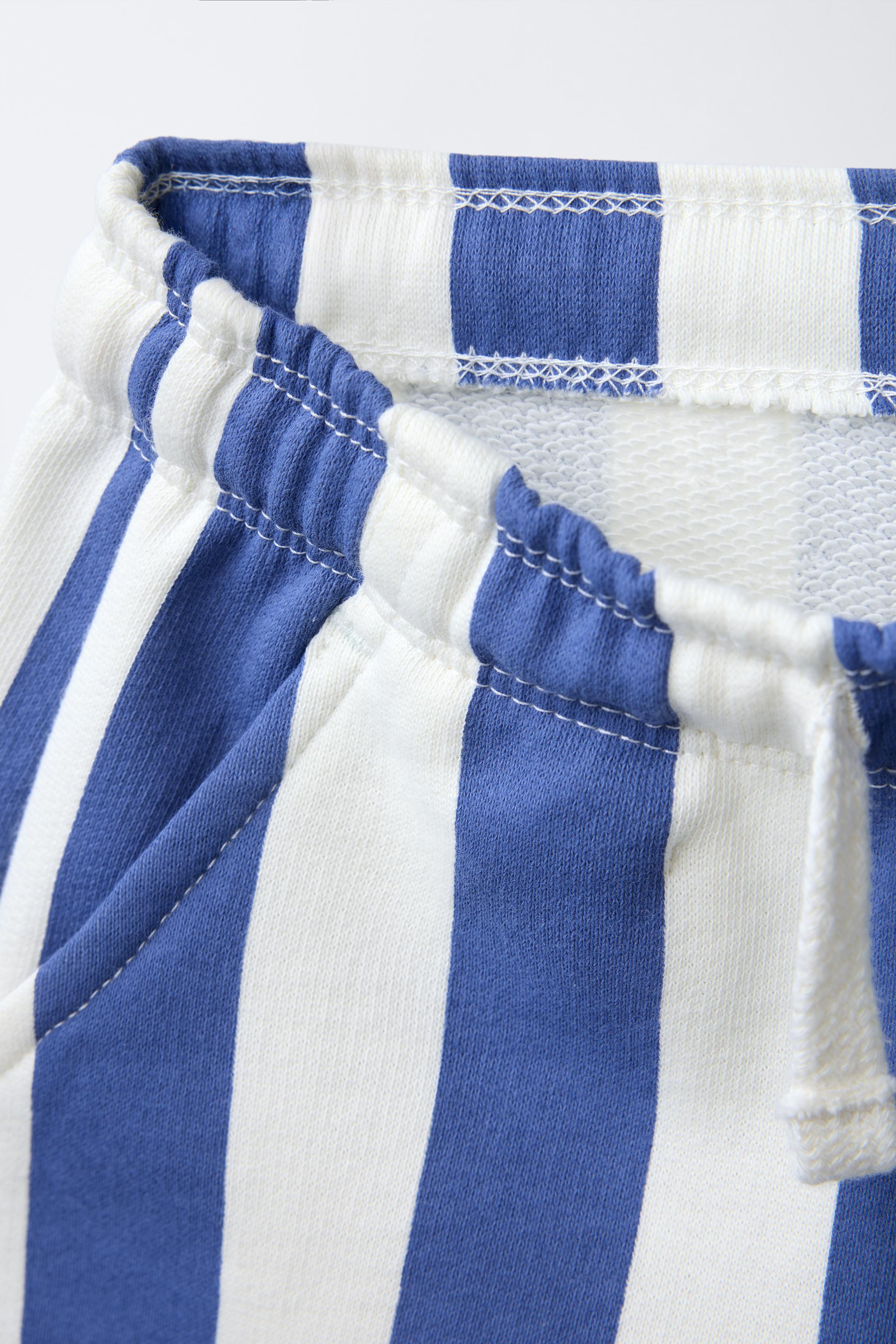 STRIPED STRAIGHT PLUSH SHORTS | Zara US
