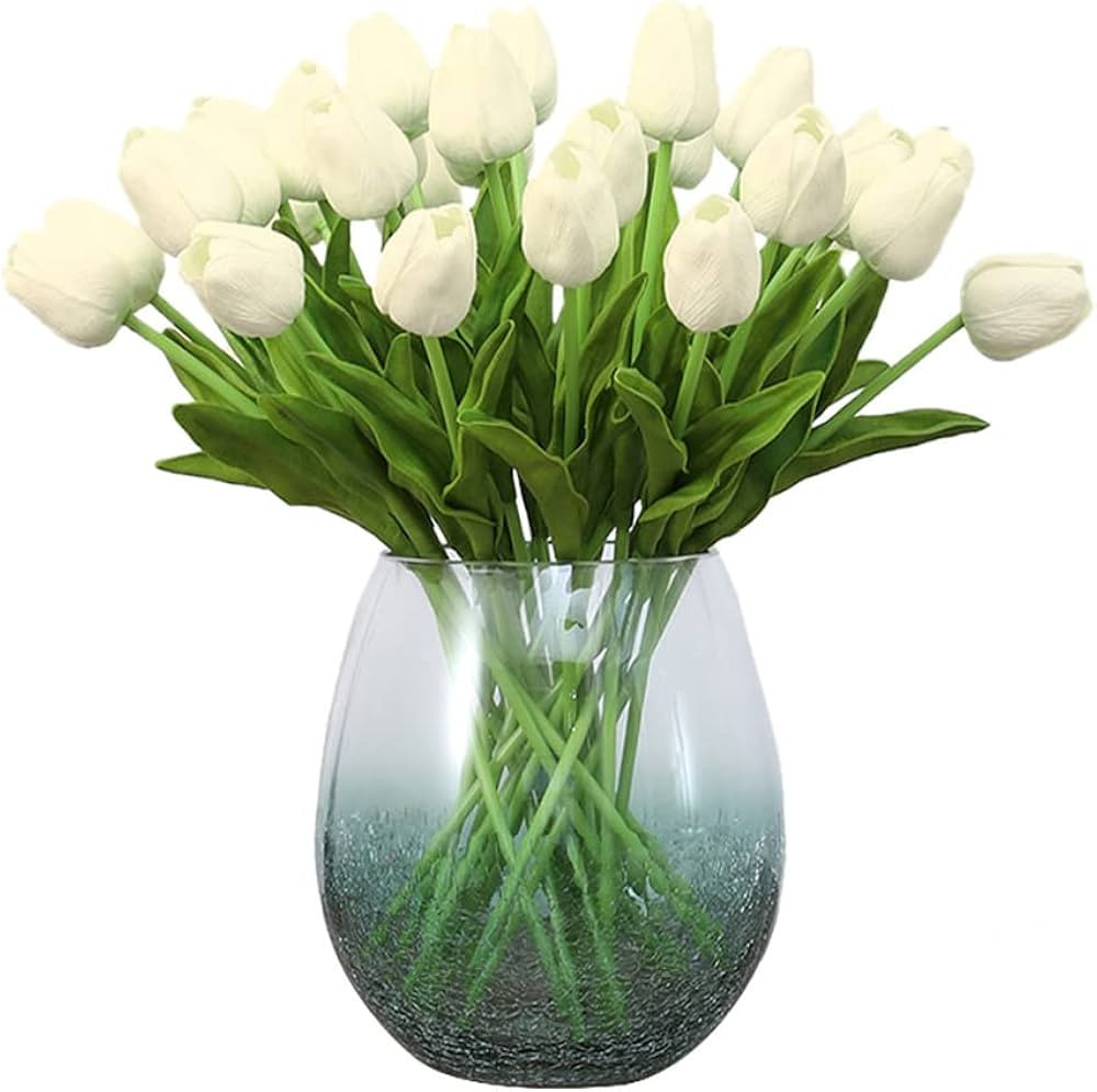 DIOMAND 30pcs Flowers Artificial Tulip Flowers, 13'' Real-Touch Tulip for Holiday Home Decoration... | Amazon (US)