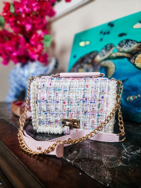This week's top seller! These come in multiple colors. I may also need the black and white one. I like having cute bags like this around Vday and Spring especially #livinglargeinlilly #tweed #pearls #grandmillennial #purse #founditonamazon #amazonfashion 

#LTKfindsunder50 #LTKitbag #LTKSeasonal
