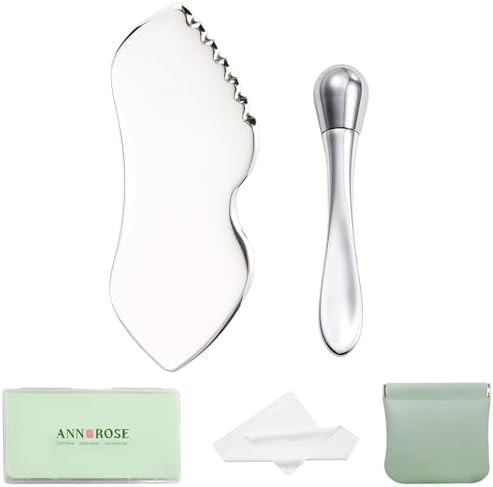 Stainless Steel GuaSha Tool & Eye Cream Applicator Facial Tools, Metal Detail Guasha for Face Nec... | Amazon (US)