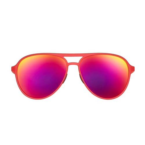 goodr Captain Blunt's Redeye Polarized Sunglasses, Medium Sized Red Aviator (Mach G) | Amazon (US)