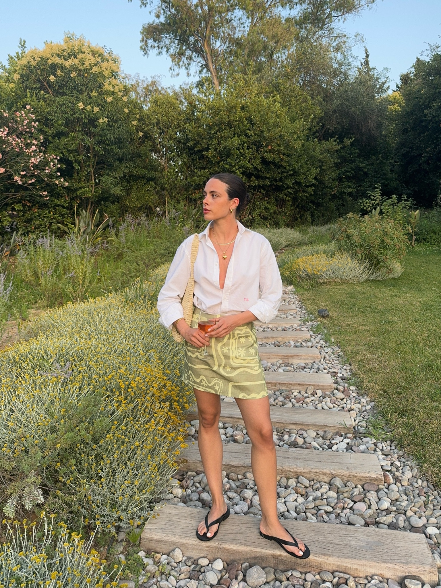 Vrg grl, Tala, With nothing underneath, Liviana conti, summer outfit, holiday outfit, linen skirt, green mini skirt, oversized shirt, raffia bag, leather sandals, summer outfits, holiday outfits 

#LTKsummer #LTKstyletip #LTKeurope