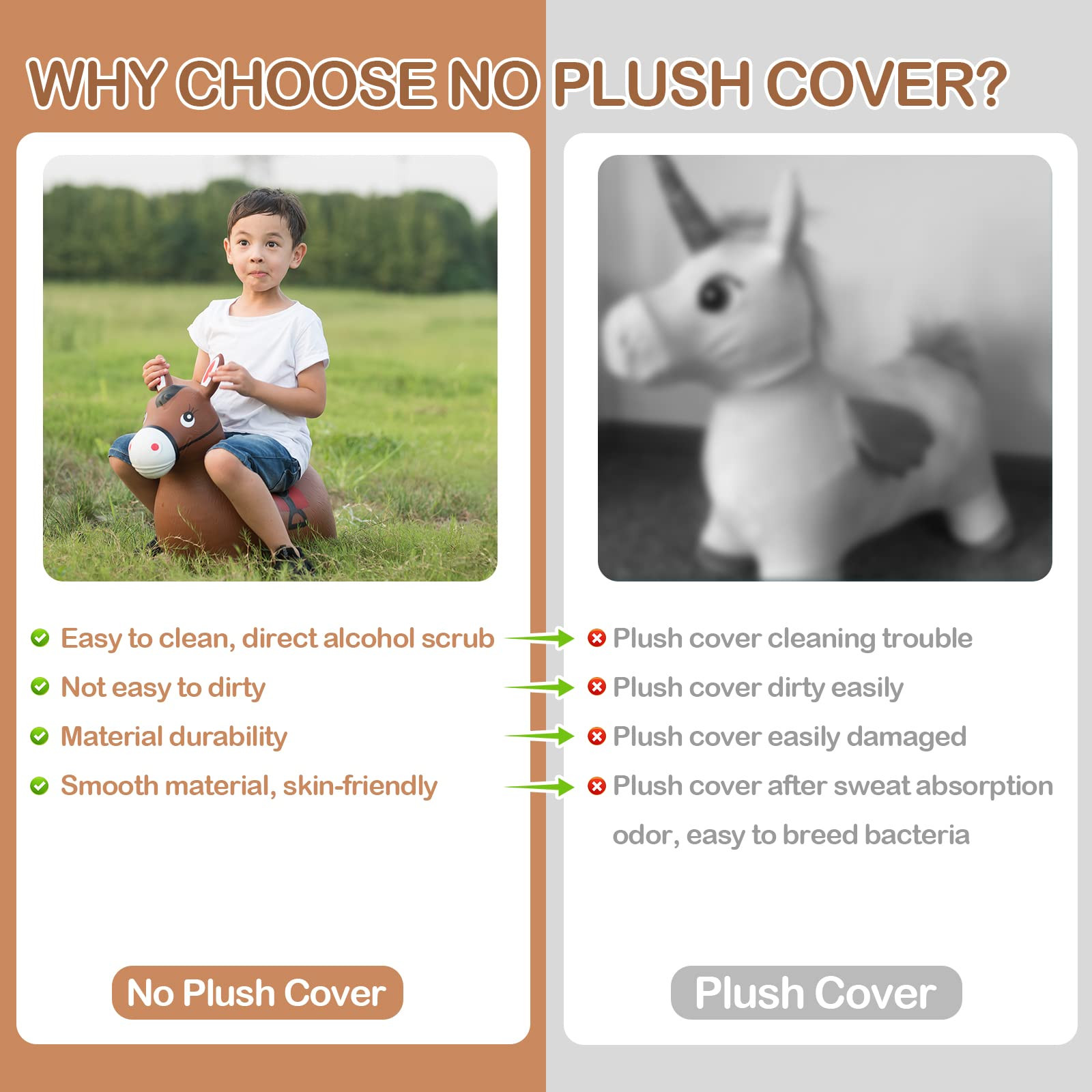 INPANY Bouncy Horse Hopper Toys, Toddlers Bouncing Farm Animals, Inflatable Jumping Hopping Horse... | Amazon (US)