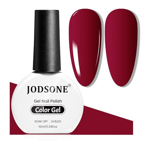 JODSONE Red Agate Gel Nail Polish 10ml Soak Off Nail Polish Dark red Nail Color Salon Quality Long-Lasting Vegan & Cruelty-Free Low Odor Need U V Lamp Curing | Amazon (US)