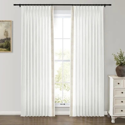 Jawara Luxury Linen Cotton Curtains with Border Trim (Sold per Pair) | TWOPAGES