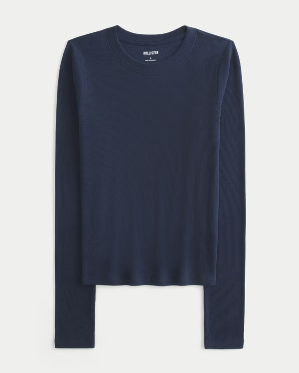 Women's Long-Sleeve Crew Baby Tee | Women's Tops | HollisterCo.com | Hollister (US)