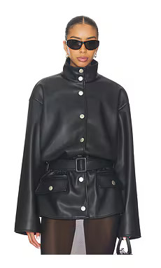 Lovers and Friends Isabela Faux Leather Jacket in Black from Revolve.com | Revolve Clothing (Global)